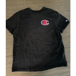 Champion Felt Applique‎ Black T-Shirt